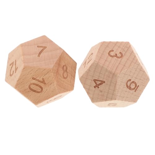 FUNOMOCYA 2 Stück Holz Polyeder Würfel Seitige Spielwürfel für Mathe Lernspielzeug für Kognitive Entwicklung und Frühkindliche Bildung für Lernaktivitäten und Partys FUNOMOCYA 2 Stück Holz Polyeder Würfel Seitige Spielwürfel für Mathe Lernspielzeug für Kognitive Entwicklung und Frühkindliche Bildung für Lernaktivitäten und Partys von FUNOMOCYA