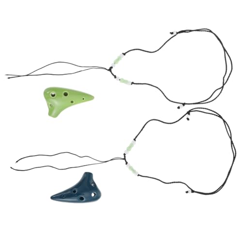 FUNOMOCYA 2 Stück Kleiner Spielzeug aus Keramik 6-Loch für Kinder Musikinstrument für Anfänger Langlebig und Klangvoll für Kleine Musikliebhaber von FUNOMOCYA