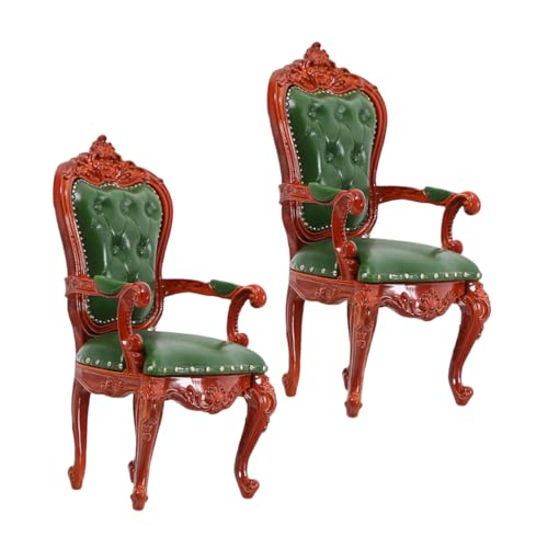 FUNOMOCYA 2 Stück Maßstab Retro Holz Sessel Stabile Viktorianische Armlehnenstühle für Puppenhaus Wohnzimmer Dekoration und Sammler von FUNOMOCYA