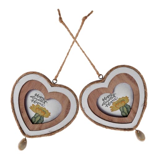 FUNOMOCYA 2 Stück Mini Holz Bilderrahmen Herzform Leichte Mini Fotorahmen zum Aufhängen Vintage Deko für Wohnzimmer Partys Shower Stabile Holzrahmen für Kreative Wand und Minihausgestaltung FUNOMOCYA 2 Stück Mini Holz Bilderrahmen Herzform Leichte Mini Fotorahmen zum Aufhängen Vintage Deko für Wohnzimmer Partys Shower Stabile Holzrahmen für Kreative Wand und Minihausgestaltung von FUNOMOCYA