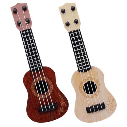 FUNOMOCYA 2 Stück Mini Ukulele für Pädagogische Lern gitarrenmodelle in Braun und Kindgerechte Simulation Robustes Sicheres Material für Musikalische Früherziehung und Bühnenauftritte von FUNOMOCYA