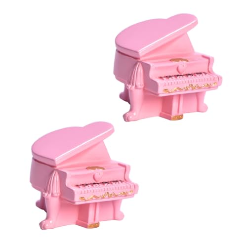 FUNOMOCYA 2 Stück Miniatur Klavier Modell DIY Harz Zubehör Feine Handwerkskunst Micro Landschaft Deko für Puppenhaus Bastelprojekte und Mini Hausdekoration von FUNOMOCYA