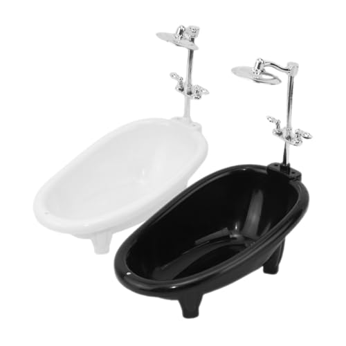 FUNOMOCYA 2 Stück Miniatur Puppenhaus Badewanne Set Realistische Weiße und Schwarze Mini Badewanne Detailreiches Badezubehör für Puppenhaus Badezimmer Dekoratives FUNOMOCYA 2 Stück Miniatur Puppenhaus Badewanne Set Realistische Weiße und Schwarze Mini Badewanne Detailreiches Badezubehör für Puppenhaus Badezimmer Dekoratives von FUNOMOCYA