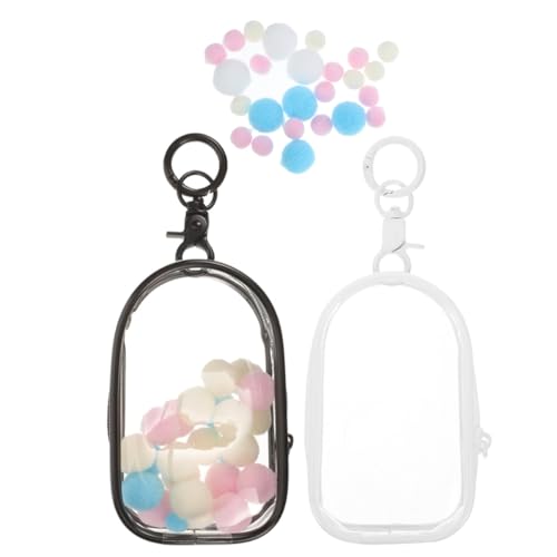 FUNOMOCYA 2 Stück PVC Transparente Aufbewahrungstasche Schlüsselanhänger Stabile PVC Materialien Schützende Mini Figuren Display Tasche für Sammelfiguren und Schlüsselanhänger Geeignet für von FUNOMOCYA