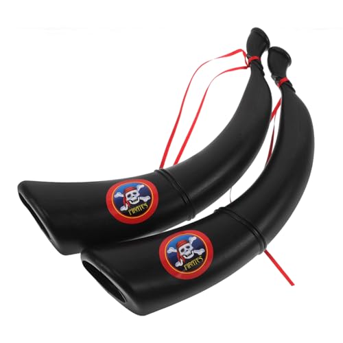 FUNOMOCYA 2 Stück Piraten Cosplay Horn Realistisch Gestaltetes Party Performance Prop für Halloween Maskenball und Piratenkostüm Zubehör von FUNOMOCYA