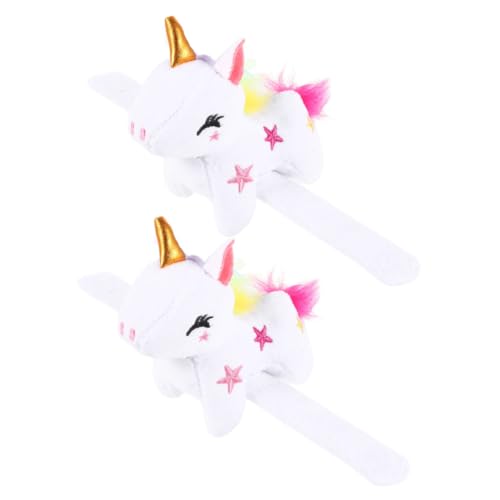 FUNOMOCYA 2 Stück Plüsch Einhorn Slap Armbänder Kuschelige Furry Wristbands Party Dekoration Weiß Niedlich Einfach Anzulegen für Mädchen FUNOMOCYA 2 Stück Plüsch Einhorn Slap Armbänder Kuschelige Furry Wristbands Party Dekoration Weiß Niedlich Einfach Anzulegen für Mädchen von FUNOMOCYA