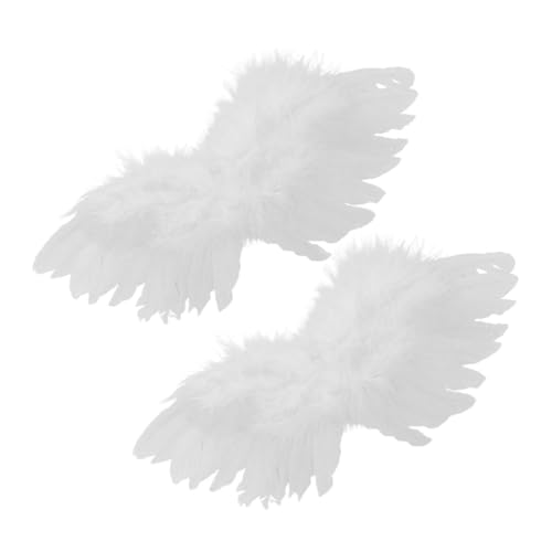 FUNOMOCYA 2 Stück Puppe kleine Engelsflügel Handwerk Engelsflügel u Ornament dekorative entzückender Mini-Flügel künstliche Feder Weiß von FUNOMOCYA