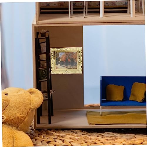 FUNOMOCYA 2 Stück Puppenhaus Deko Resinrahmen Kunstvolle Miniaturbilder für Puppenhauszubehör und Miniaturbildrahmen Ornamente von FUNOMOCYA