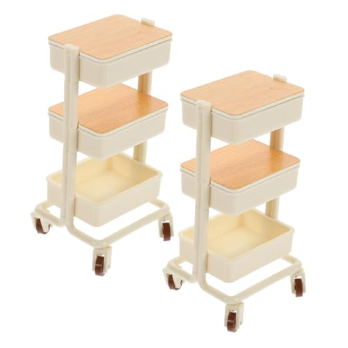 FUNOMOCYA 2 Stück Puppenstubenwagen - Miniatur-rollwagen - Speisewagenständer - Mini-Trolley-Modell Für Miniatur-puppenhauszubehör, Kleine Hausdekoration, Foto-Requisite FUNOMOCYA 2 Stück Puppenstubenwagen - Miniatur-rollwagen - Speisewagenständer - Mini-Trolley-Modell Für Miniatur-puppenhauszubehör, Kleine Hausdekoration, Foto-Requisite von FUNOMOCYA