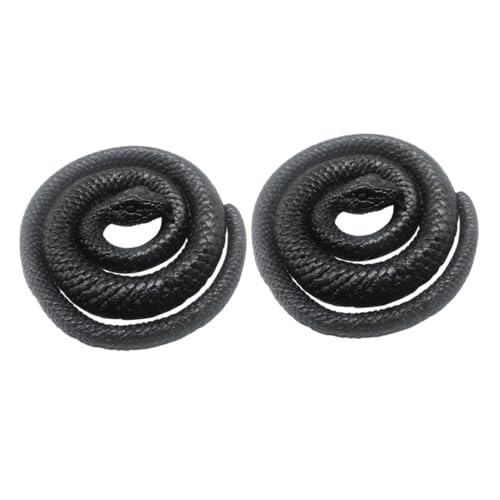 FUNOMOCYA 2 Stück Realistische Schwarze Schlangenmodelle Lebensnahe Gummischlangen Pädagogisches Schlangenspielzeug für Stabile Halloween Deko Fördert Kreativität und Denkvermögen von FUNOMOCYA