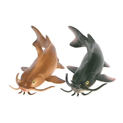 FUNOMOCYA 2 Stück Realistische Simulation Fischfiguren aus Kunststoff Vielseitige Deko für Detailgetreue Tiermodelle als Partygeschenk und Lernspielzeug von FUNOMOCYA