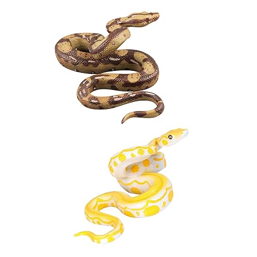 FUNOMOCYA 2 Stück Realistisches Schlangenmodell Teilig PVC Tierfigur für Geburtstagsgeschenk Pranktauglich Gelb Braun FUNOMOCYA 2 Stück Realistisches Schlangenmodell Teilig PVC Tierfigur für Geburtstagsgeschenk Pranktauglich Gelb Braun von FUNOMOCYA