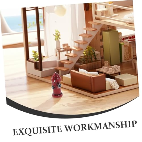 FUNOMOCYA 2 Stück Resin Feuerhydrant Miniatur Teiliges Detailreiche Harzfigur als Puppenhaus Deko Vielseitig Nutzbar als Fotorequisite Tortendekoration und Wohnaccessoire Glatte Oberfläche von FUNOMOCYA