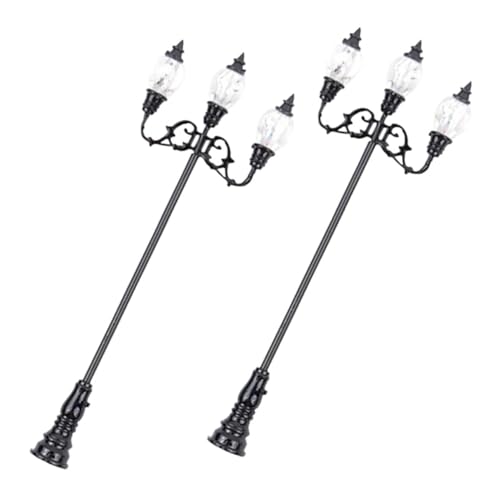 FUNOMOCYA 2 Stück Schwarz Weiß mit Köpfen Stabile Sandtisch deko für Garten Miniatur Haus Wetterfeste Realistische Hoflampen für DIY Landschaft von FUNOMOCYA