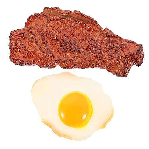 FUNOMOCYA 2 Stück Steak pochiertes Eiermodell gefälschtes Essen zur Präsentation gefälschtes Steak- Simulationsfutter Probieren Sie Steak für die Spielküche Lebensmittelmodell PVC FUNOMOCYA 2 Stück Steak pochiertes Eiermodell gefälschtes Essen zur Präsentation gefälschtes Steak- Simulationsfutter Probieren Sie Steak für die Spielküche Lebensmittelmodell PVC von FUNOMOCYA