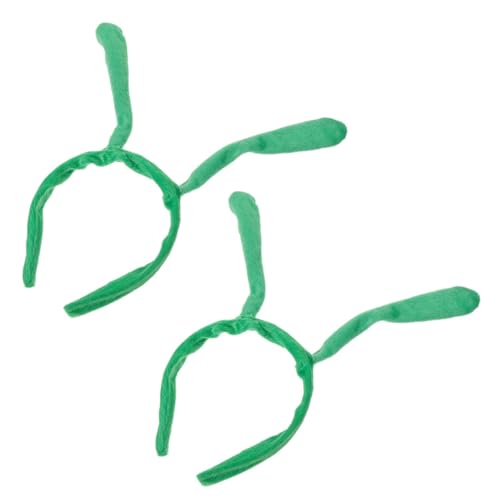 FUNOMOCYA 2 Stück Teiliges Antennen Stirnband Grüner Insekt Antenne Haarreif Vielseitiges Party Accessoire für Party und Cosplay Langlebiges Attraktives Kostümzubehör von FUNOMOCYA