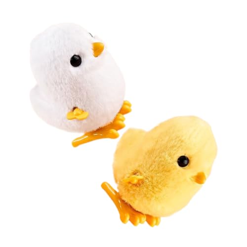FUNOMOCYA 2 Stück Teiliges Aufziehspielzeug Plüsch küken und Huhn Lustiges Uhrwerksspielzeug für Partygeschenk Fördert Hand Auge koordination Robust Geeignet für Ostern Geburtstag von FUNOMOCYA