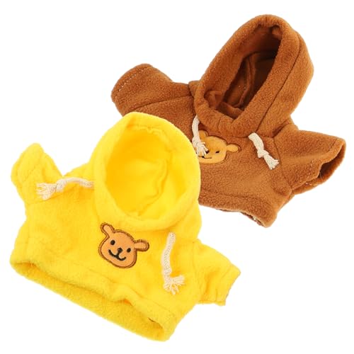 FUNOMOCYA 2 Stück Teiliges Bärenkostüm für Plüschtiere Austauschbare Zarte Puppenkleidung aus Gelbe und Braune Sweatshirt Outfits Geeignet für Mädchen und Puppensammlung von FUNOMOCYA