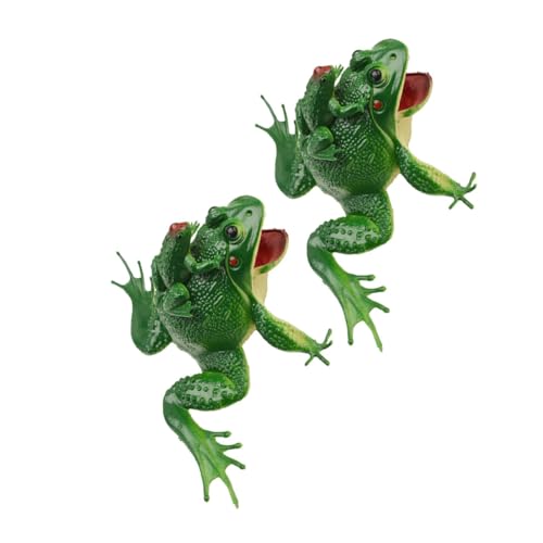 FUNOMOCYA 2 Stück Teiliges Frösche Modell mit Mutter und Junge Mädchen Lebensecht Kinderspielzeug und Gartendeko Realistische Froschfiguren für Innen Außenbereich für Kinderhände von FUNOMOCYA