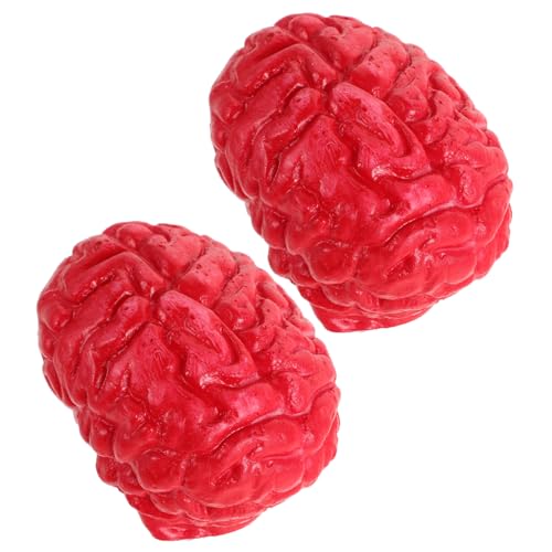 FUNOMOCYA 2 Stück Teiliges Halloween Fake Gehirn Prank Props Realistisches Menschliches Gehirn Requisiten für Horror Deko April Fools Gruselige Party Deko von FUNOMOCYA