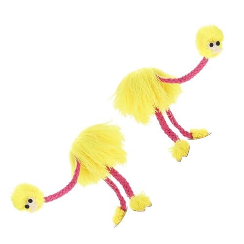 FUNOMOCYA 2 Stück Teiliges Holz-marionetten Plüsch-Ostrich Bewegliche Schnurspiel-Puppen für Interaktives Lernspielzeug Hand-Auge-koordination und Kreativem Rollenspiel von FUNOMOCYA