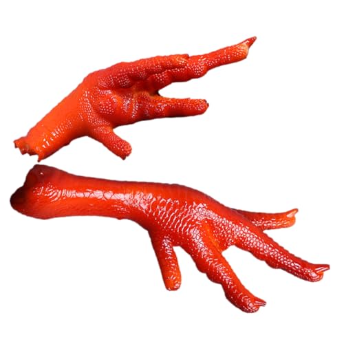 FUNOMOCYA 2 Stück Teiliges Künstliches Hühnerfuß aus Langlebigem PVC Realistisch Simuliertes Food Display Modell für Fotografie Laden und Heimdekoration Lebensechte Nachbildung Hühnerfüße von FUNOMOCYA