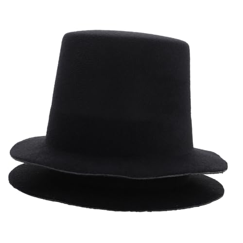 FUNOMOCYA 2 Stück Teiliges Mini Filzhut Schwarz DIY Miniatur Puppenhut aus Eva und Stoff Langlebige Basteldekoration für Puppenkostüme und Handgefertigte Accessoires von FUNOMOCYA