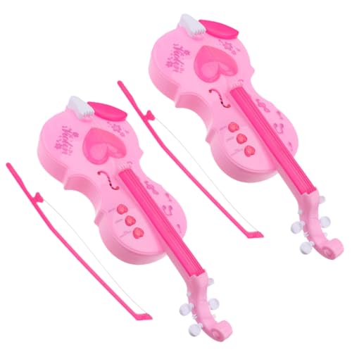 FUNOMOCYA 2 Stück Teiliges Mini Plastik Geige für Musikspielzeug Musiklernspielzeug für Anfänger Mädchen Pädagogisch Kreativ Zufällige Farbe Zufällige Farbe von FUNOMOCYA