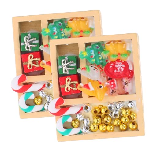 FUNOMOCYA 2 Stück Teiliges Miniatur Candy Ornamente für Puppenhaus Weihnachtsdeko Bunte Miniatur Süßigkeiten Vielseitige Festliche Accessoires Leichte Tragbare Mini Dollhouse Dekoration von FUNOMOCYA