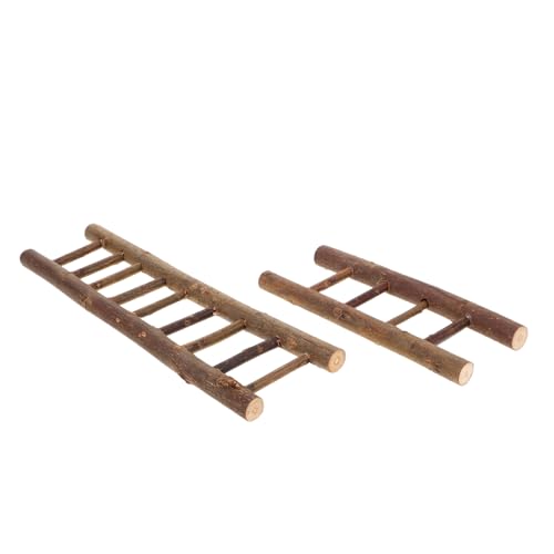 FUNOMOCYA 2 Stück Teiliges Miniatur Holzleiter Handgefertigte Puppenhaus Treppe Stabile Mini Holzstufenleiter Vielseitig für DIY Puppenhaus Deko und Miniaturlandschaften von FUNOMOCYA