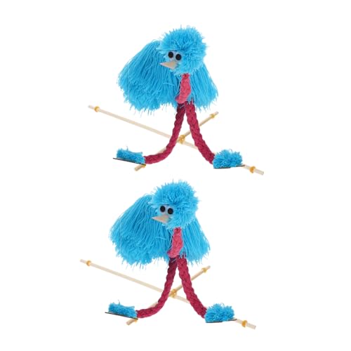 FUNOMOCYA 2 Stück Teiliges Plüsch-Ostrich Marionetten Holz und Fäden Weiches Stofftier-puppenspielzeug für Realistische Tierfigur für Interaktive Shows Geburtstage und Kreative Aktivitäten von FUNOMOCYA