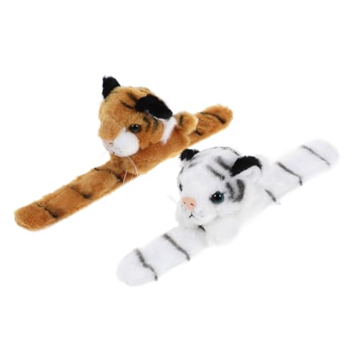 FUNOMOCYA 2 Stück Teiliges Plüsch Schnapparmband Kinderarmband mit Tiger Design Weiches Kuschelmaterial Sichere Glatte Kanten Leichtes Armband für Geburtstagsparty und Kinderspielzeug FUNOMOCYA 2 Stück Teiliges Plüsch Schnapparmband Kinderarmband mit Tiger Design Weiches Kuschelmaterial Sichere Glatte Kanten Leichtes Armband für Geburtstagsparty und Kinderspielzeug von FUNOMOCYA