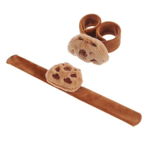 FUNOMOCYA 2 Stück Teiliges Schnapparmband mit Capybara Motiv Weiches Plüscharmband für Kinderfreundliches Partyspielzeug und Vielseitiges Tier Design für Geburtstag und von FUNOMOCYA