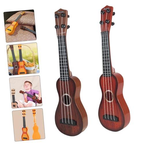 FUNOMOCYA 2 Stück Teiliges Ukulele für Robuste Mini Gitarre aus Kunststoff Einfach zu Tunen Interaktives Musikinstrument zur Frühkindlichen Kreatives für Jungen und Mädchen Zufällige Farbe von FUNOMOCYA