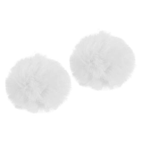 FUNOMOCYA 2 Stück Teiliges Weiß Plüsch Bunny Tail Cosplay Accessoires mit Anstecknadel für Damen Tierkostüm Party Halloween Kostüm von FUNOMOCYA