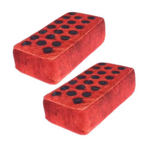 FUNOMOCYA 2 Stück Teiliges Ziegelförmiges Plüschkissen Lustiges Kuschelkissen Dekokissen Weiches Wurfkissen Für Wohnzimmer Büro Halloween Thanksgiving Deko von FUNOMOCYA