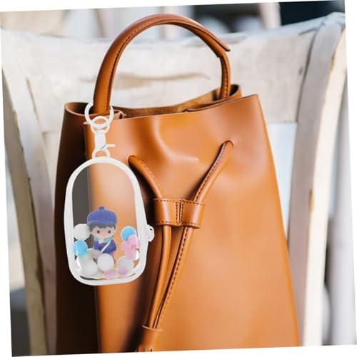 FUNOMOCYA 2 Stück Transparente PVC Display Aufbewahrungstasche mit Schlüsselanhänger Kleine Sammelfigur Hülle Vielseitig für Puppen Schmuck Miniaturen Praktisch und Sichtbar für Zuhause von FUNOMOCYA