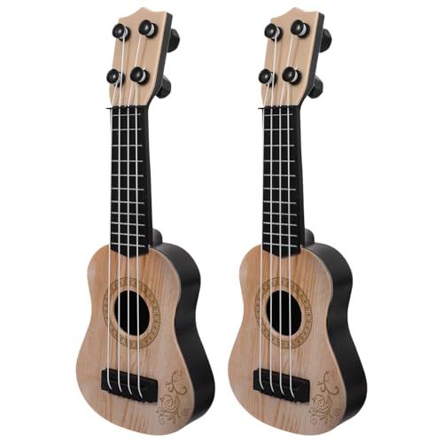 FUNOMOCYA 2 Stück Ukulele Kunststoff Musikinstrument Modell für Mädchen Ab Jahren Simulationsgitarre Lernspielzeug zur Musikalischen Früherziehung Mini Ukulele von FUNOMOCYA