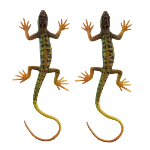 FUNOMOCYA 2 Teiliges Eidechsen aus Robustem Kunststoff Detailreiche Reptilienfiguren für Lernen und Tragbar Geeignet für Geburtstags und Halloween Partys Pädagogisch und Dekorativ von FUNOMOCYA