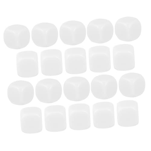 FUNOMOCYA 20 Stück Acryl Blanko Würfel mit Runden Ecken Leicht für Mathe Lernen DIY Basteln Kinderfreundlich Langlebig und Einfach zu Reinigen von FUNOMOCYA