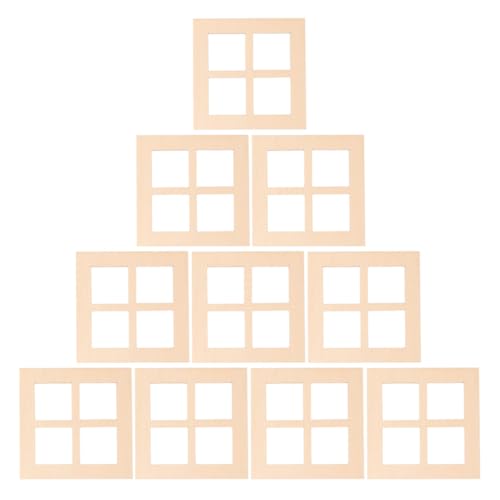 FUNOMOCYA 20 Stück Maßstab Puppenhaus Dekoration Unbemalte Kleine Fensterrahmen für DIY Basteln Vielseitige Miniatur Haus Gartendeko von FUNOMOCYA