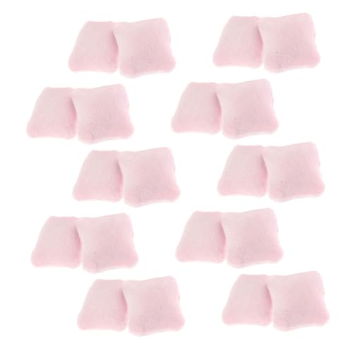 FUNOMOCYA 20 Stück Maßstab Rosa Miniatur Sofakissen Dekorative Miniaturkissen für Wohnzimmer Schlafzimmer Puppenmöbel Zubehör von FUNOMOCYA