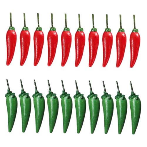 FUNOMOCYA 20 Stück Mini Künstliche Chili Paprika Realistische Deko Gemüse für Foto Requisiten und Küchendekoration Rote und Grüne Mini Paprika für Puppenhaus und Kreative Arrangements FUNOMOCYA 20 Stück Mini Künstliche Chili Paprika Realistische Deko Gemüse für Foto Requisiten und Küchendekoration Rote und Grüne Mini Paprika für Puppenhaus und Kreative Arrangements von FUNOMOCYA