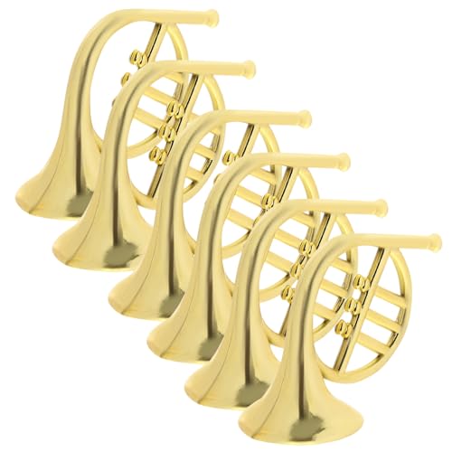 FUNOMOCYA 20 Stück Mini-Musikinstrumentenmodell Papa Form Miniatur Hängender Baum modern klein Weihnachts-Mini-Instrumente Plastik Golden von FUNOMOCYA