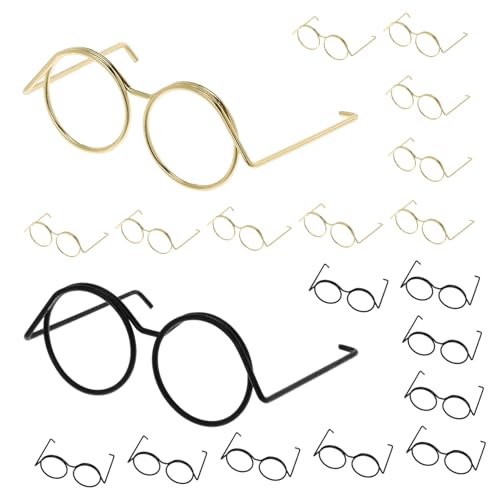 FUNOMOCYA 20 Stück Miniatur Brille Metallrund Brillen für Puppen Basteln DIY Kostüm Zubehör Gold Schwarz Vielseitig Einsetzbar für Puppendeko und Fotorequisiten FUNOMOCYA 20 Stück Miniatur Brille Metallrund Brillen für Puppen Basteln DIY Kostüm Zubehör Gold Schwarz Vielseitig Einsetzbar für Puppendeko und Fotorequisiten von FUNOMOCYA