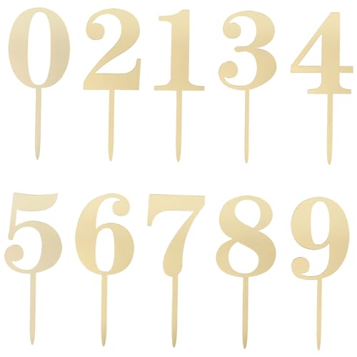 FUNOMOCYA 20 Stück Teiliges Acryl Cake Topper Zahlen Große Goldene Tortendeko Stabile Wiederverwendbare Geburtstagstorten Dekoration für Party Vielseitig Einsetzbar von FUNOMOCYA