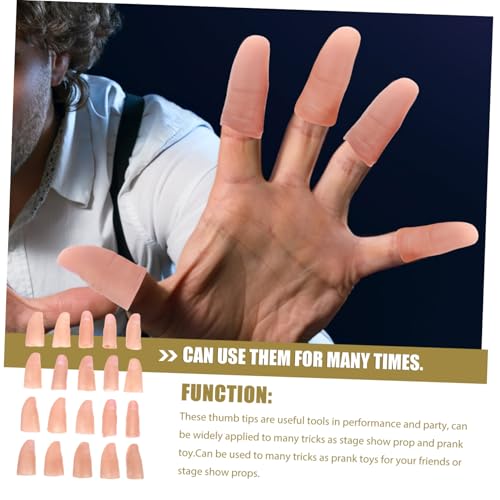 FUNOMOCYA 20 Stück Teiliges Falsche Daumen Fingerlinge für Zaubertricks Realistische Farbe mit Fingernägeln Elastisches Material Leicht zu Bedienen Tragbar für Bühnenauftritte und Lustige FUNOMOCYA 20 Stück Teiliges Falsche Daumen Fingerlinge für Zaubertricks Realistische Farbe mit Fingernägeln Elastisches Material Leicht zu Bedienen Tragbar für Bühnenauftritte und Lustige von FUNOMOCYA