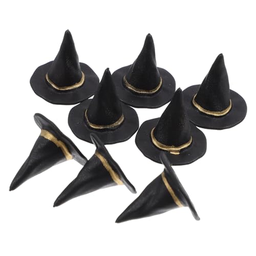 FUNOMOCYA 20 Stück Teiliges Mini Halloween Hexenhut Kleine Partyhüte aus Robustem Material Vielseitig für Puppen DIY Dekoration und Flaschen Schwarze Mini Hüte für Halloween und von FUNOMOCYA