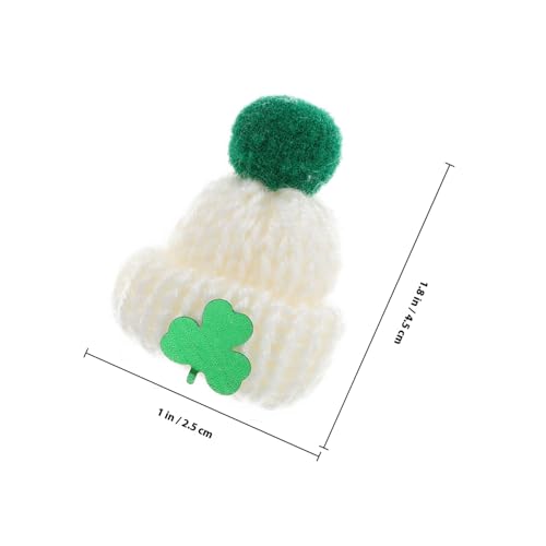 FUNOMOCYA 20 Stück Teiliges Mini Saint Patrick Day DIY Bastelzubehör Kleine Wollmützen mit Grün weißer Farbgestaltung für Partydekoration Puppen und Geschenkverzierung von FUNOMOCYA