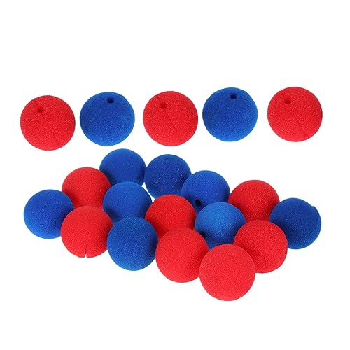 FUNOMOCYA 20 Stück Teiliges Schwamm Clownnase Rote und Blaue Weiche Nasen Leichte Bequeme Partyrequisiten für Karneval Halloween Cosplay und Fasching für Clownkostüme und Bühnenauftritte von FUNOMOCYA